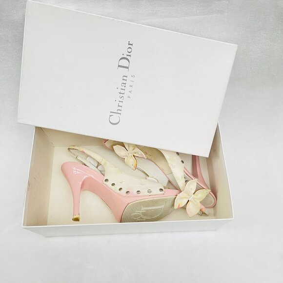 Auc Dior Monogram Vintage Diorissimo Pink Slingback/Sandals IT 36,5 US 6,5 - Picture 7 of 15